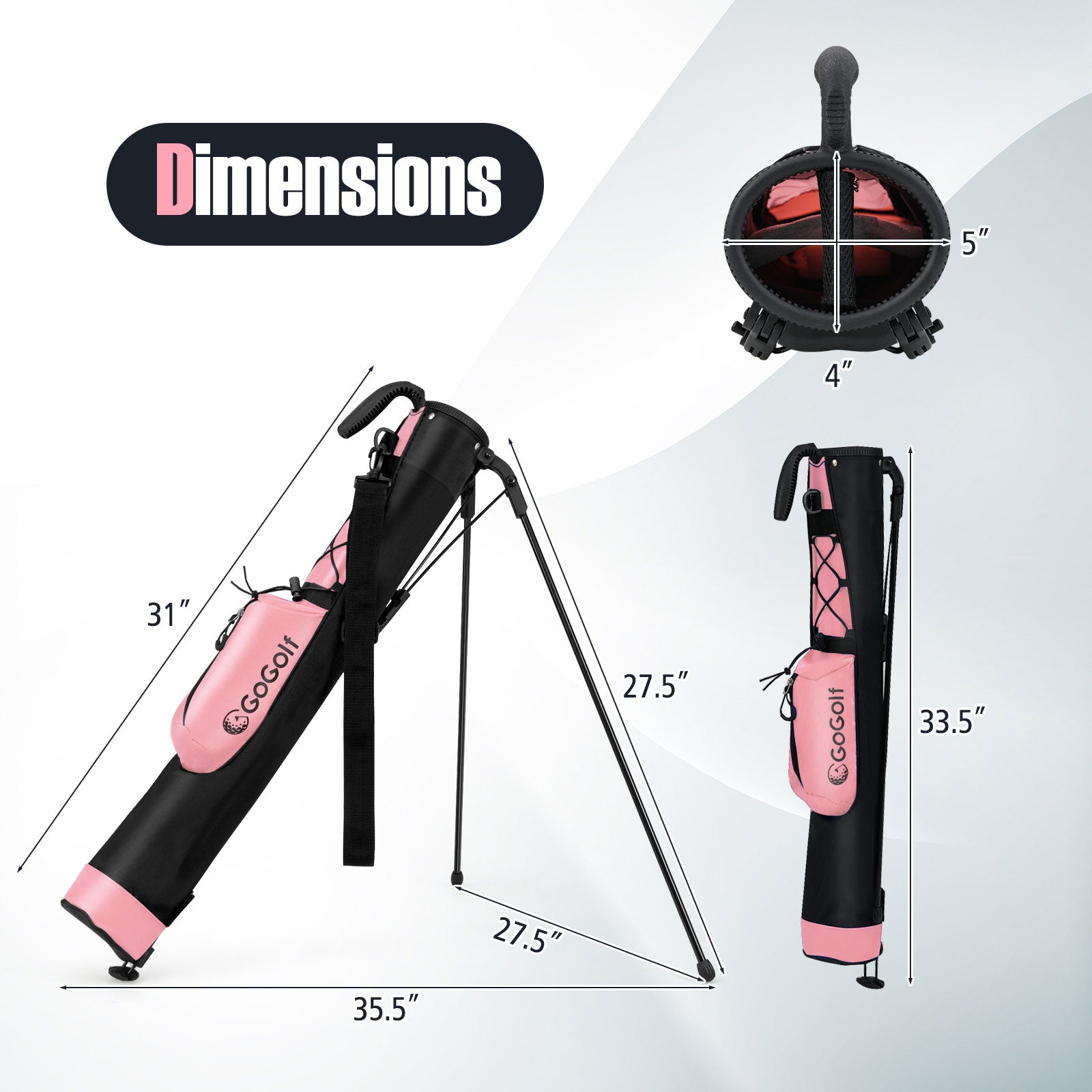 Golf Stand Bag Lightweight Golf Bag for The Driving Range, Pink Golf at Gallery Canada