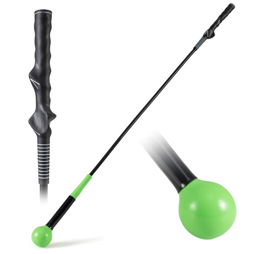 Golf Swing Trainer Aid 47inch/40inch/31.5inch Warm-up Practice Stick with Weighted Head for Grip, Green