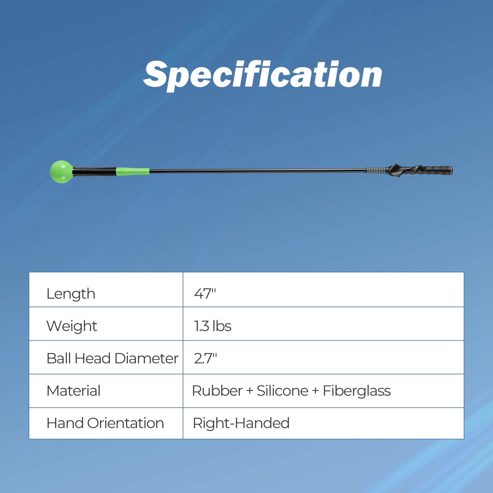 Golf Swing Trainer Aid 47inch/40inch/31.5inch Warm-up Practice Stick with Weighted Head for Grip, Green Golf at Gallery Canada