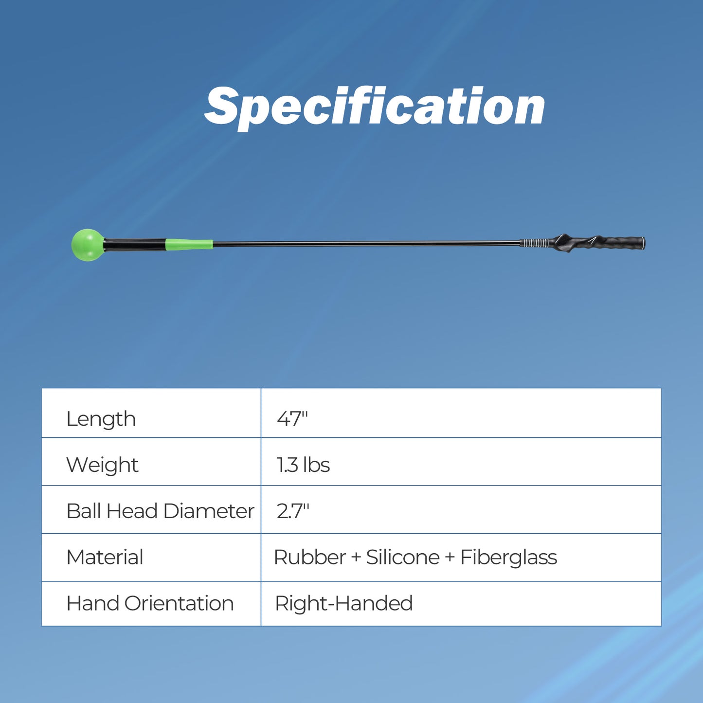 Golf Swing Trainer Aid 47inch/40inch/31.5inch Warm-up Practice Stick with Weighted Head for Grip, Green Golf at Gallery Canada