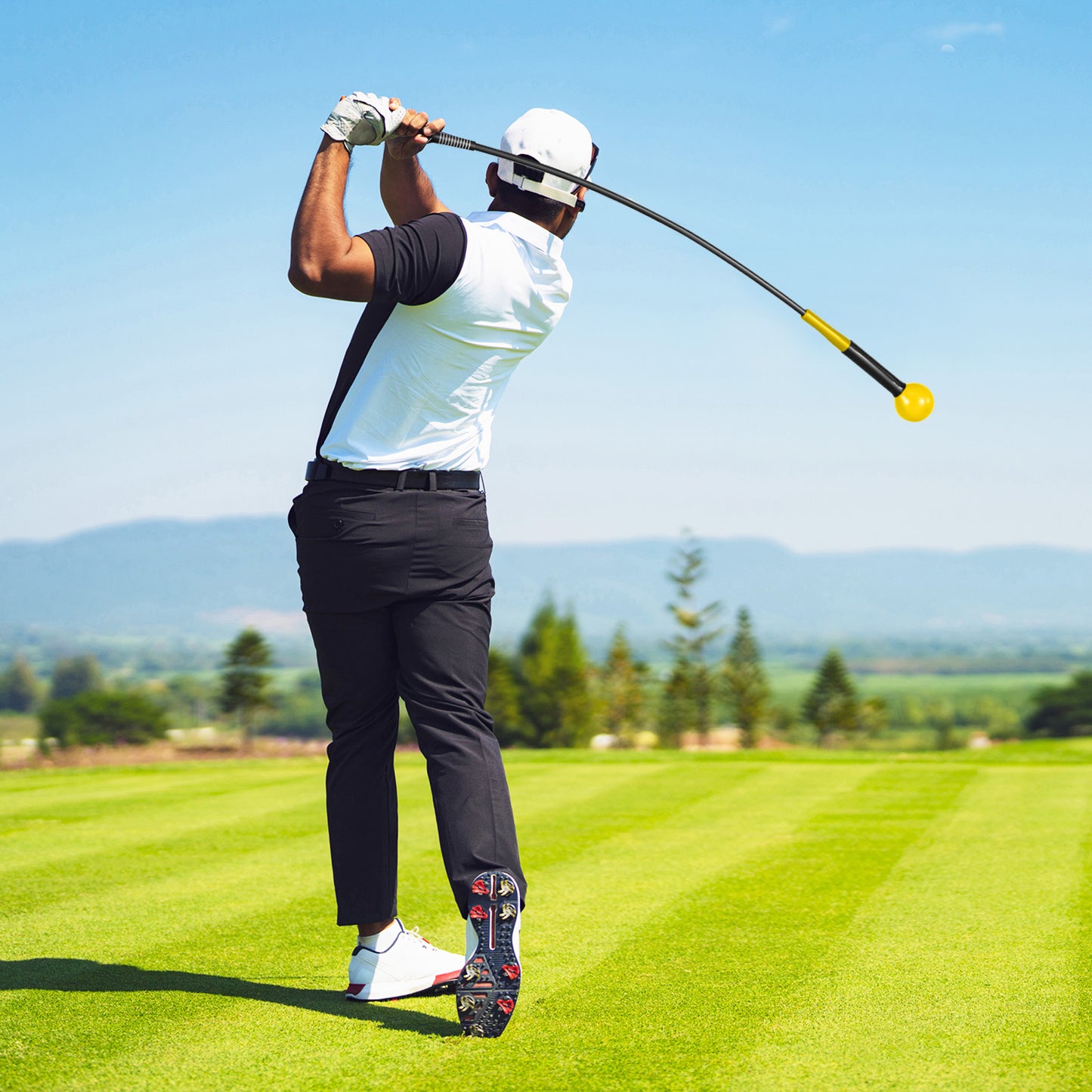 Golf Swing Trainer Aid 47inch/40inch/31.5inch Warm-up Practice Stick with Weighted Head for Grip, Yellow Golf at Gallery Canada