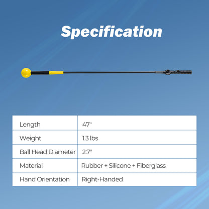 Golf Swing Trainer Aid 47inch/40inch/31.5inch Warm-up Practice Stick with Weighted Head for Grip, Yellow Golf at Gallery Canada