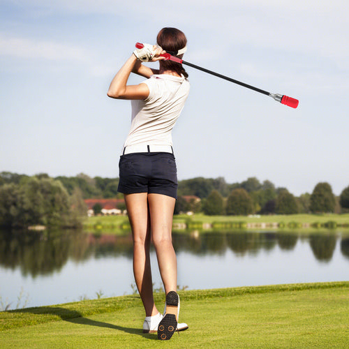 Golf Swing Trainer Click Stick Swing Training Aid for Speed Flexibility Balance, Red