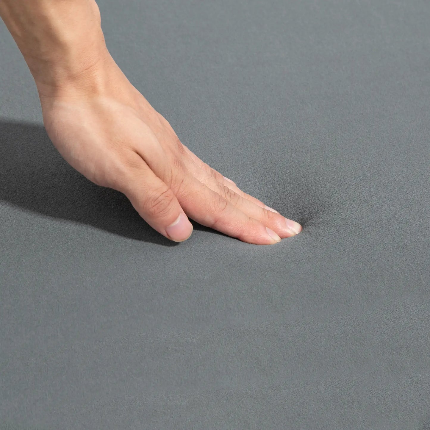 Upholstered Channel Tufted Ottoman Bench, Thick Padding, Metal Legs, Grey Storage Ottomans & Benches at Gallery Canada