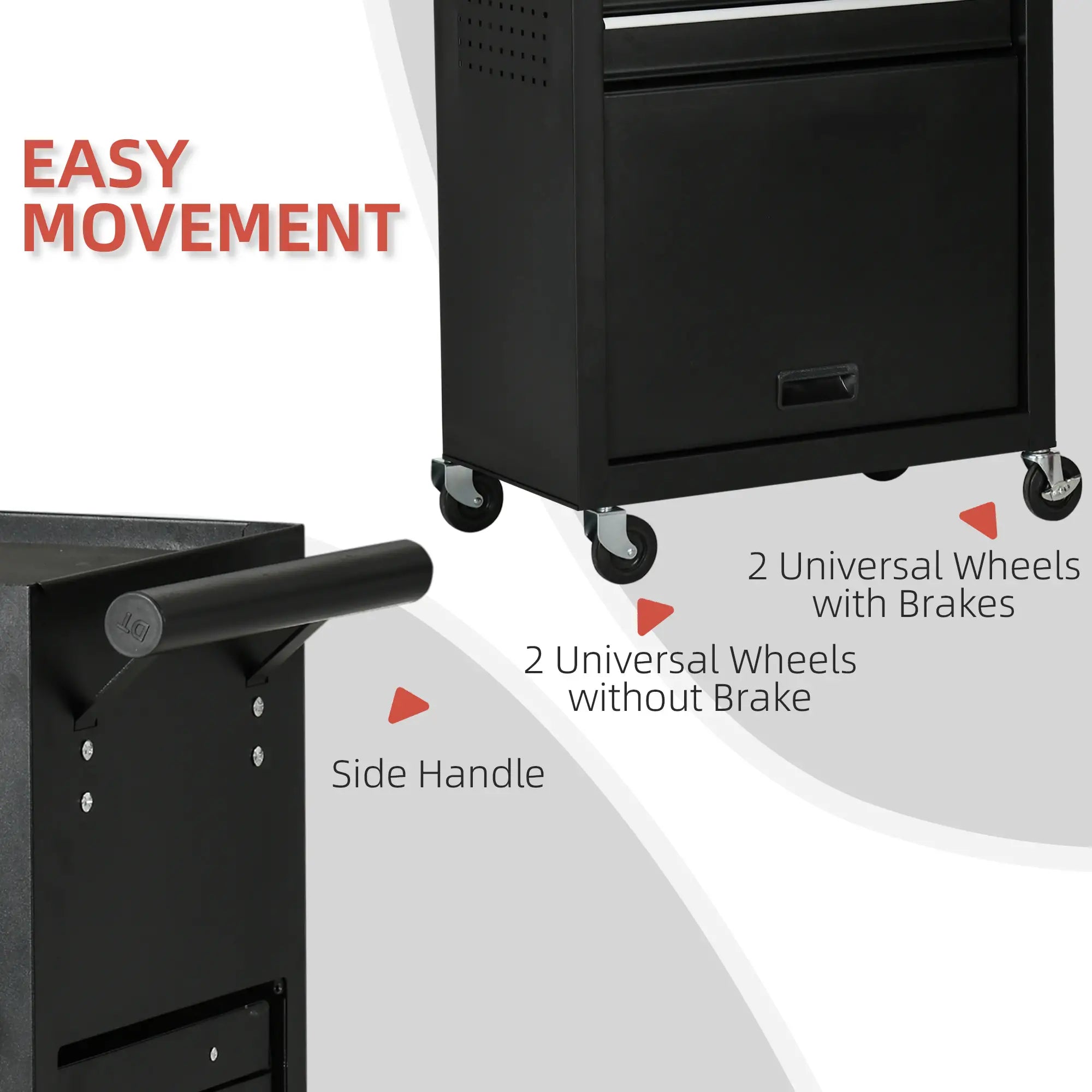 6-Drawer Tool Chest, 4 Wheels, Lockable Rolling Storage Cabinet, Black Tool Organizers at Gallery Canada