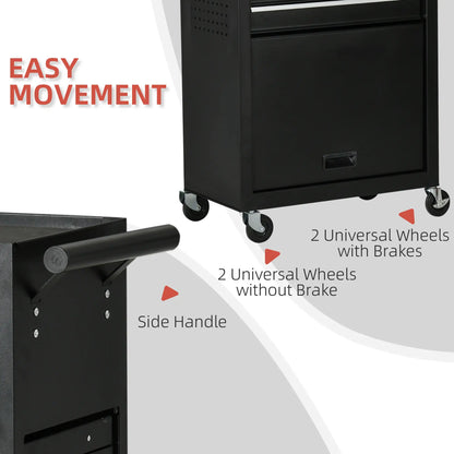 6-Drawer Tool Chest, 4 Wheels, Lockable Rolling Storage Cabinet, Black Tool Organizers at Gallery Canada