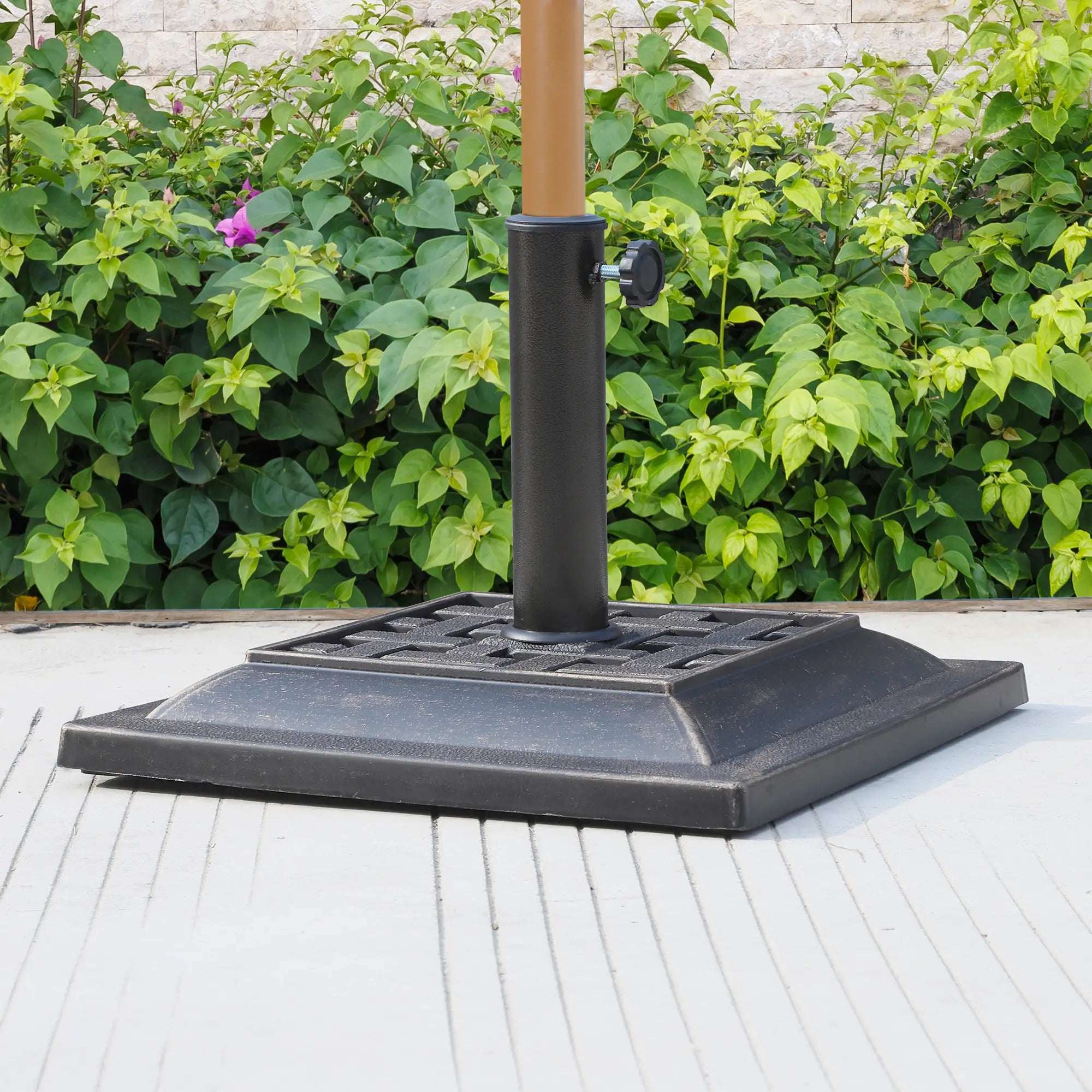 20 lbs Resin Umbrella Stand, Square Base, Bronze Umbrella Bases at Gallery Canada