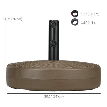 Heavy Duty Fillable Umbrella Base, Round Parasol Stand, Brown Umbrella Bases at Gallery Canada