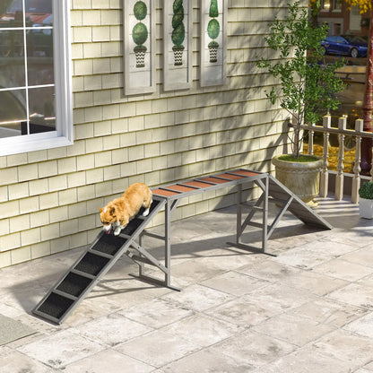 Dog Agility Ramp With Safety Bar, Non-Slip Surface, Gray Dog Agility Training Equipment at Gallery Canada