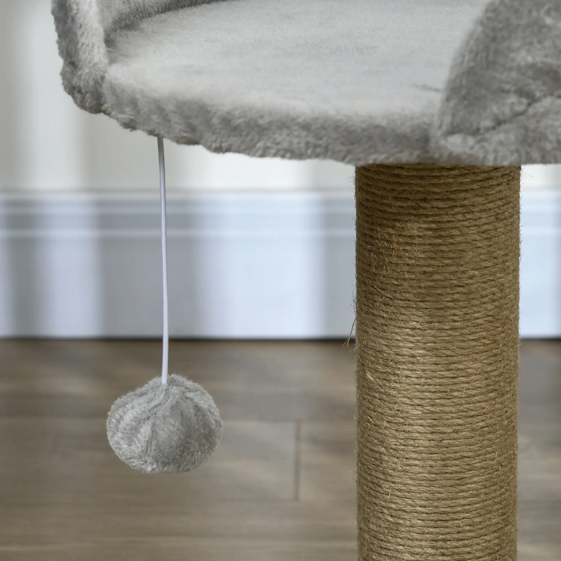 Cat Tree with Scratching Post, Toy Ball, Perch, 16" x 16" x 19", Grey Cat Trees at Gallery Canada