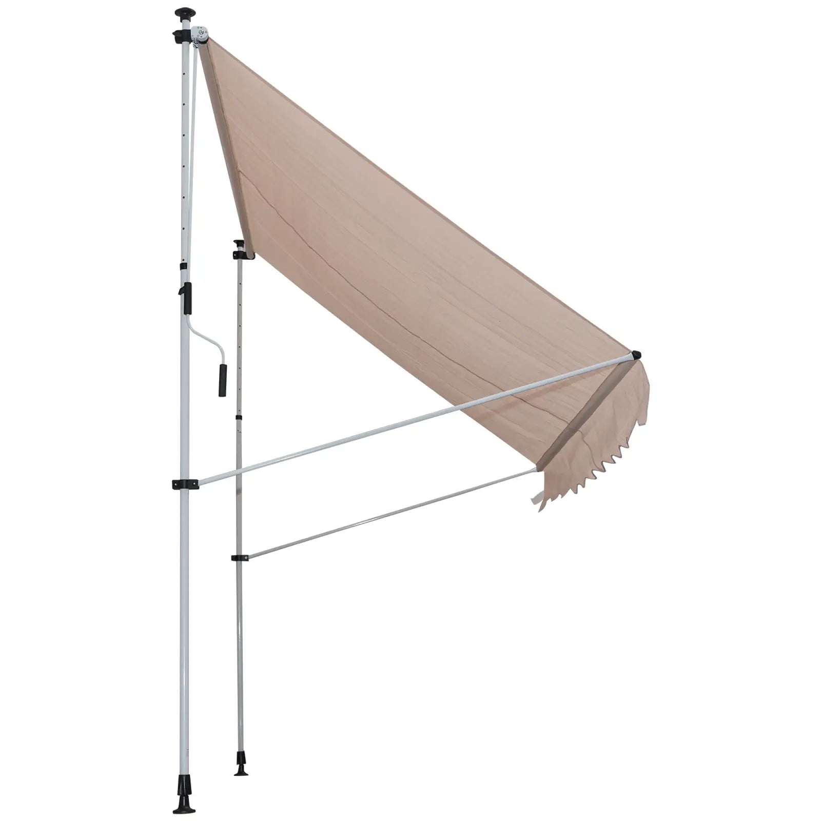 6.6'x5' Manual Retractable Patio Awning, UV Protector, Beige Door Awnings at Gallery Canada
