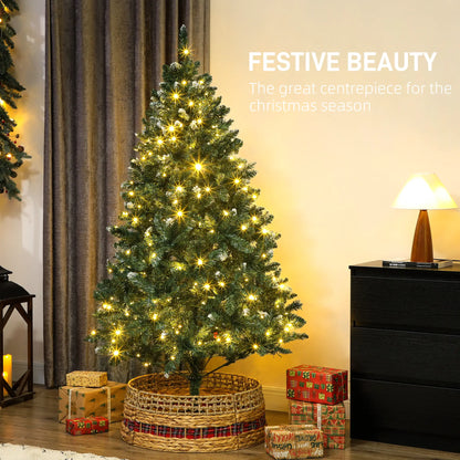 6 ft Frosted Prelit Christmas Tree, Dual Colour LED Light, Hinged, Easy Assembly, Dual Colour Pre Lit Christmas Trees at Gallery Canada