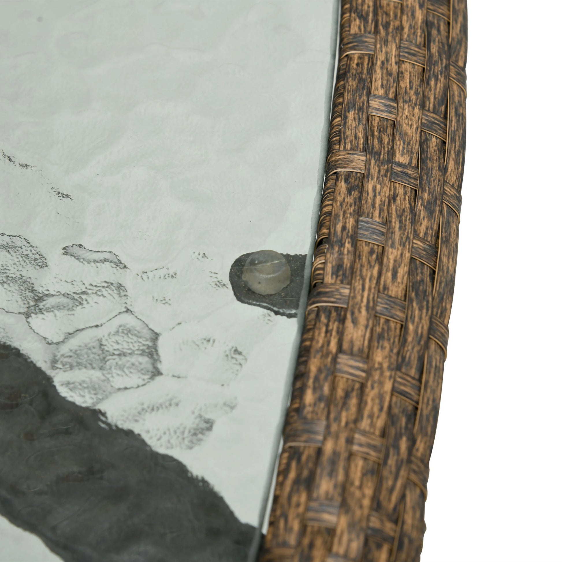 34 Square Outdoor Dining Table, Water-Grain Glass Top, Dark Brown Patio Dinning Tables at Gallery Canada