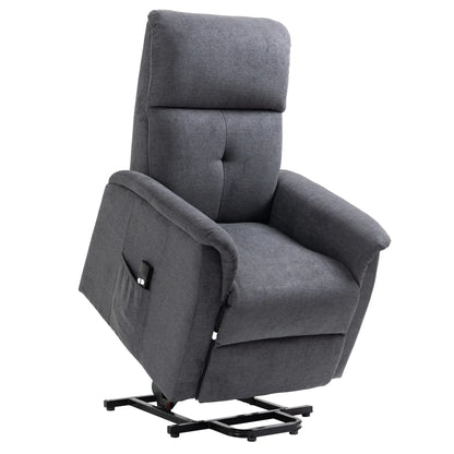 Power Lift Recliner Chair, Electric Elderly Sofa With Remote, Grey Electric Power Lift Chairs Grey at Gallery Canada
