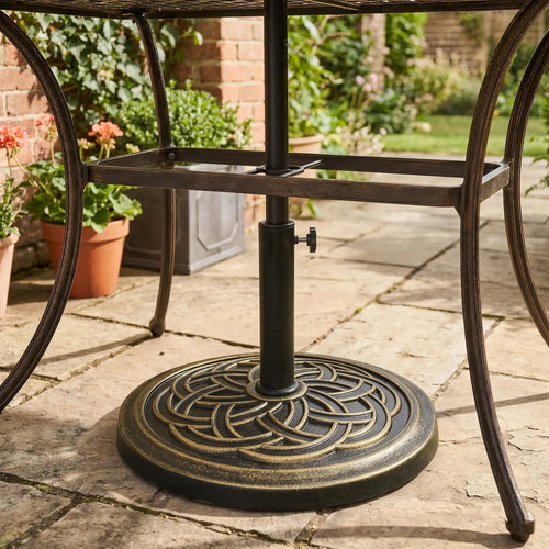 25 lb Heavy Duty Patio Umbrella Base, Round Stand, Outdoor, Bronze