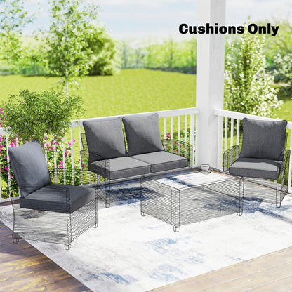 Outdoor Chair Cushions Set Of 4, Fade Resistant, 24" x 24", Grey Patio Chair Cushions at Gallery Canada