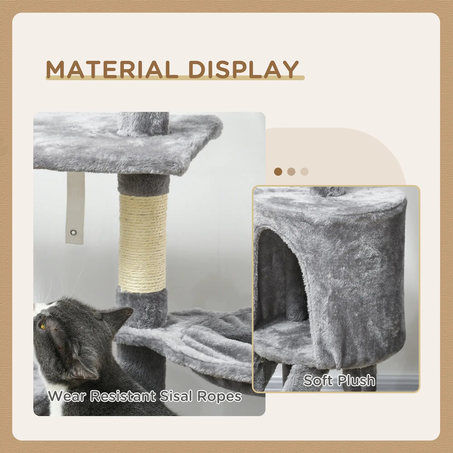 53 Cat Tree Tower, Kitten Activity Centre, Scratching Posts, Grey Cat Trees at Gallery Canada