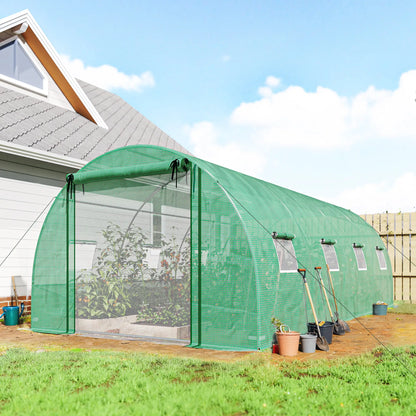 Walk-in Tunnel Greenhouse, 20'x10'x7', PE Cover, Mesh Door, Green Tunnel Greenhouses at Gallery Canada