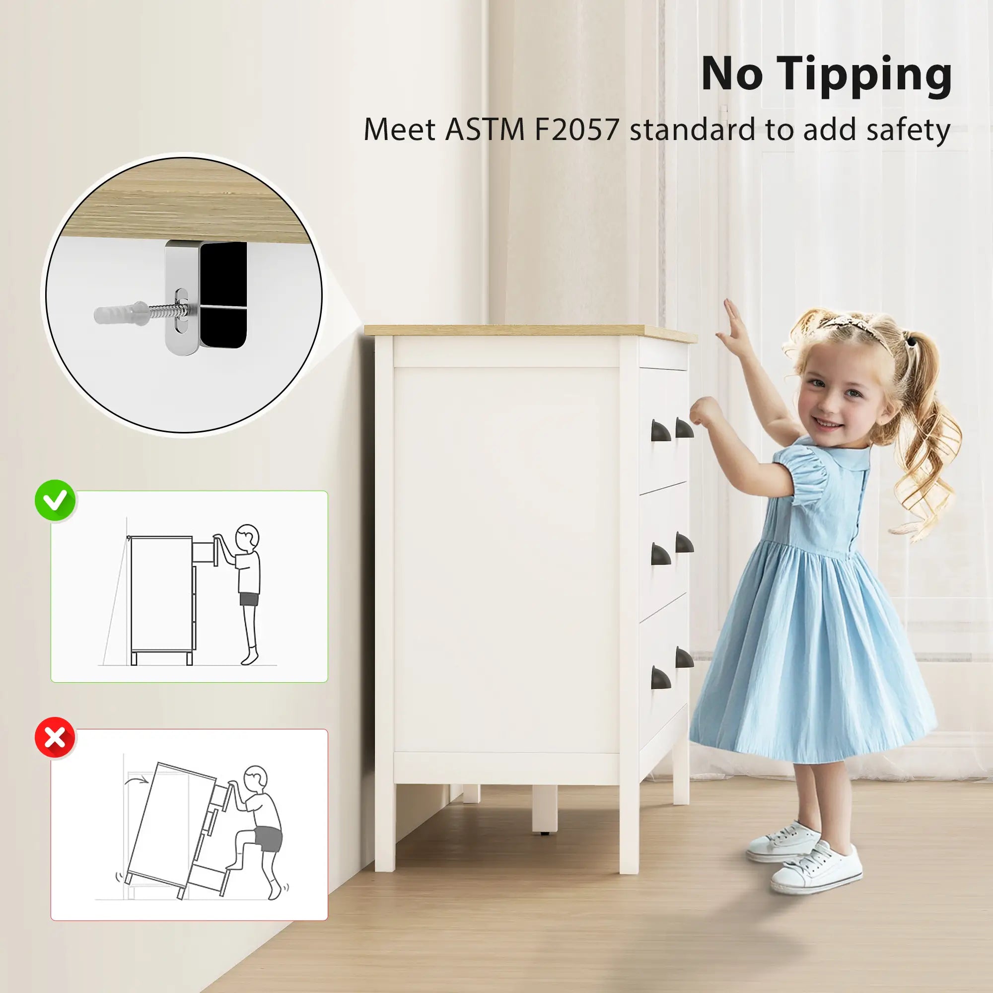 6 Drawer Dresser with Quiet Slides, Modern for Bedroom, White Storage Cabinets at Gallery Canada