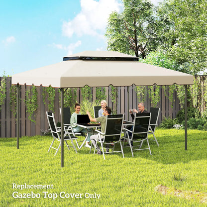 13' x 10' Gazebo Replacement Canopy, Double Vented Roof, Beige Gazebo Canopy Replacement at Gallery Canada
