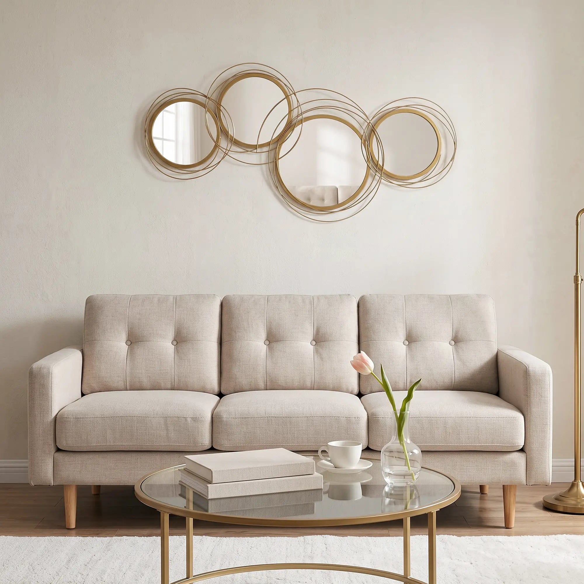 Metal Wall Art Circle Mirror, 42.25