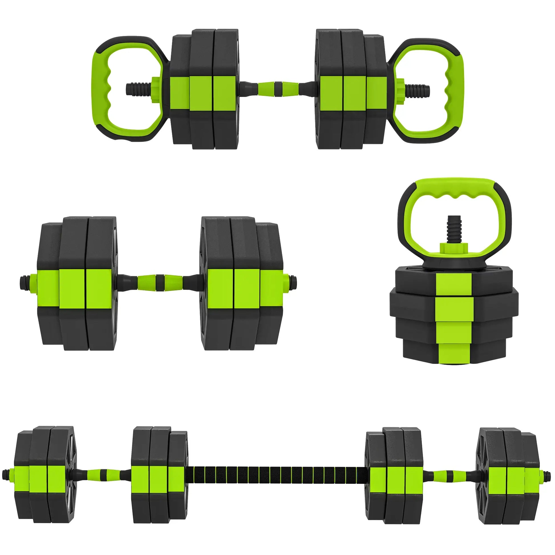 4-in-1 Adjustable Dumbbell Set, 66lbs, Green Dumbbells & Barbells at Gallery Canada