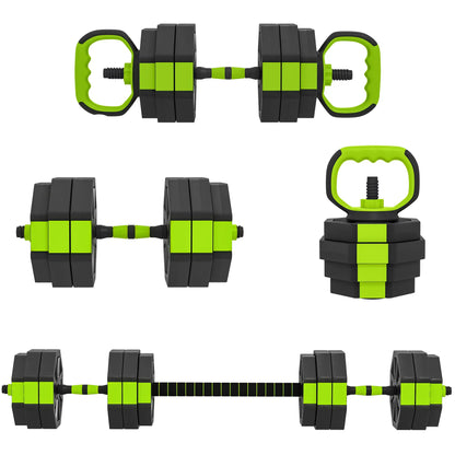 4-in-1 Adjustable Dumbbell Set, 66lbs, Green Dumbbells & Barbells at Gallery Canada