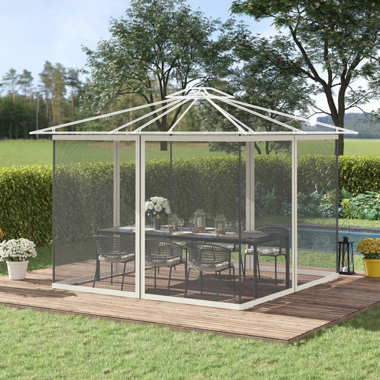 Mosquito Netting For Gazebo, 10' x 13', Black Screen Walls With Zippers, Black Gazebo Sidewalls Black, White at Gallery Canada