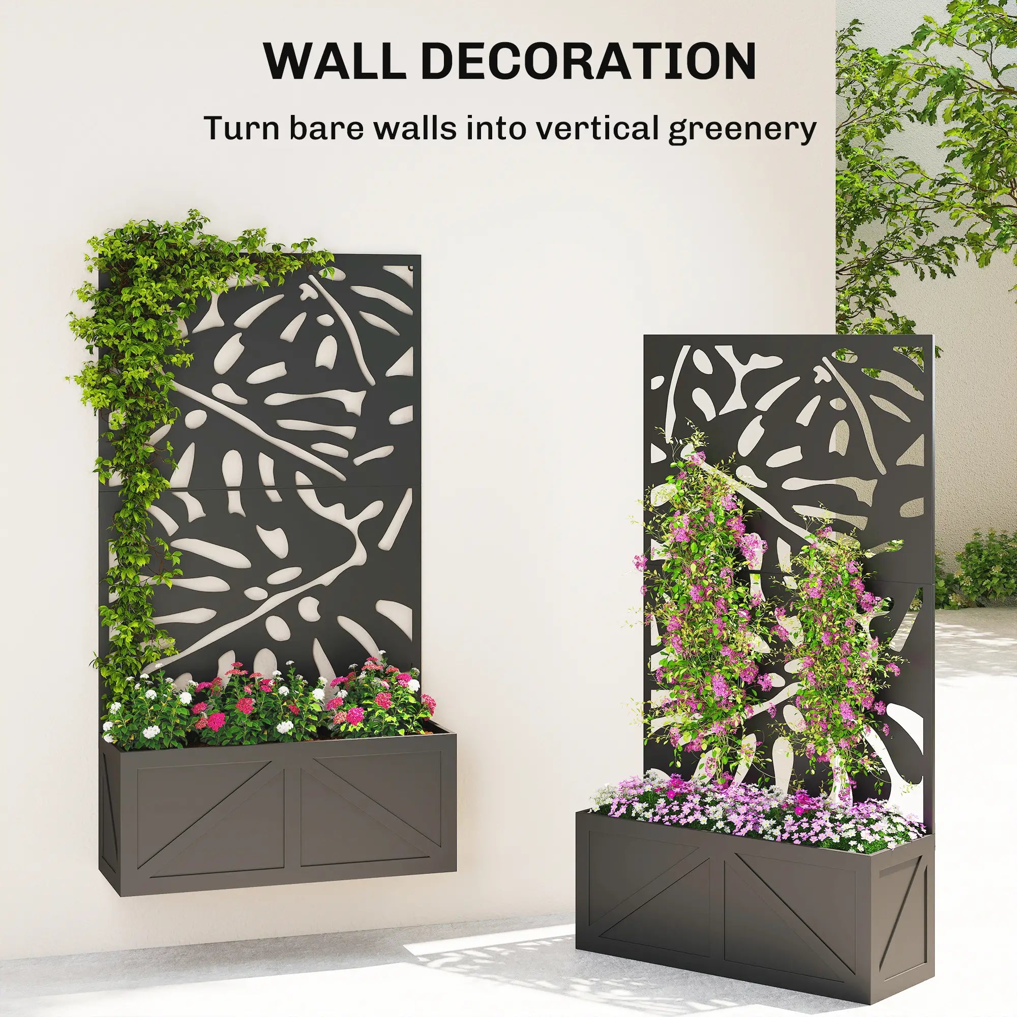 Metal Raised Garden Bed With Trellis, Freestanding Or Wall Mounted Galvanized Planter Boxes at Gallery Canada