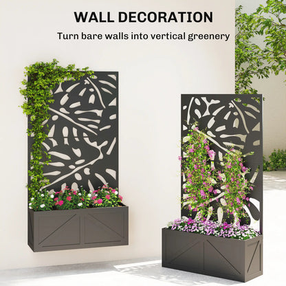 Metal Raised Garden Bed With Trellis, Freestanding Or Wall Mounted Galvanized Planter Boxes at Gallery Canada