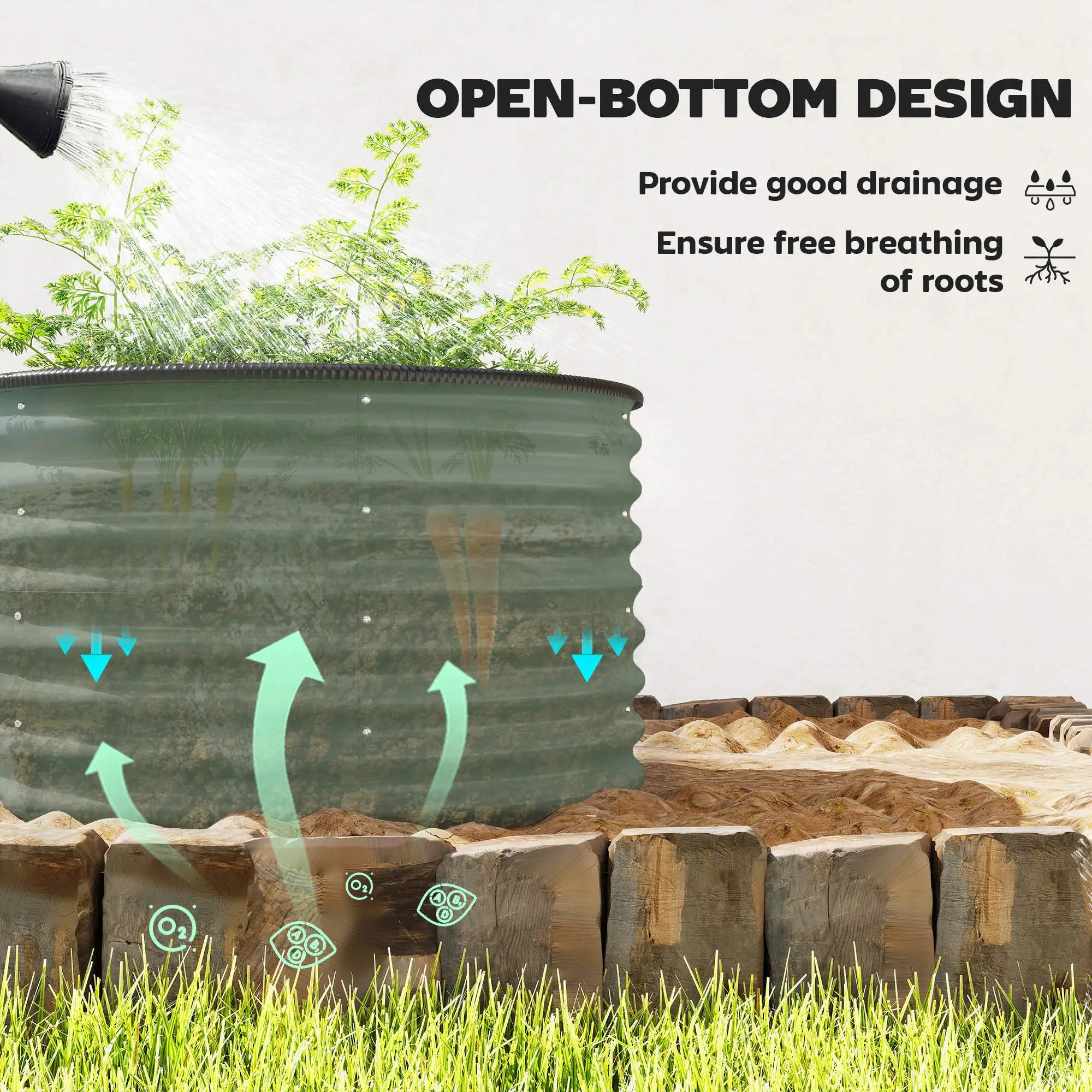 Set Of 2 Metal Raised Garden Beds, Easy To Assemble, Green Galvanized Planter Boxes at Gallery Canada