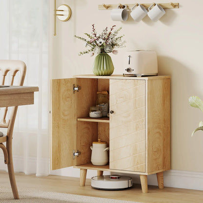 Storage Cabinet with Doors, Shelf, Wood Legs, Living Room, Bathroom Kitchen Pantry Cabinets at Gallery Canada