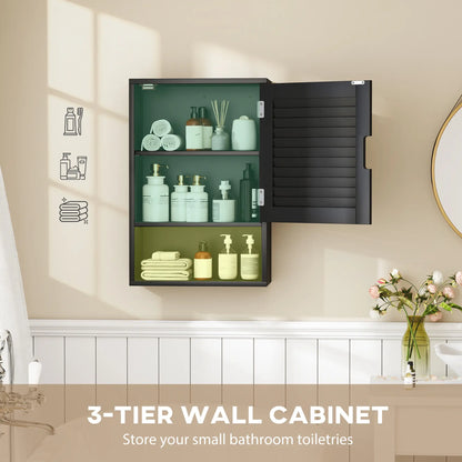 Wall Mounted Bathroom Cabinet, Adjustable Shelves, 40 x 20 x 60 cm, Black Wall Mounted Cabinets at Gallery Canada