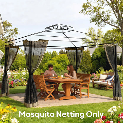 Mosquito Netting For Gazebo, 10' x 13', Khaki, Black Gazebo Sidewalls at Gallery Canada