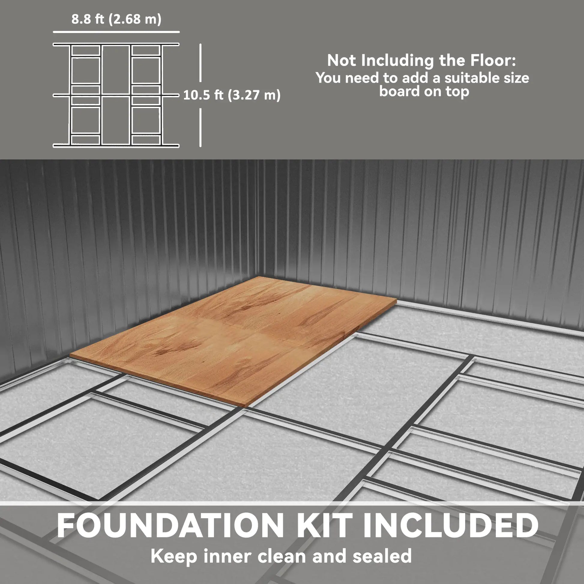 11.2ft x 12.5ft Garden Storage Shed, 4 Vent Slots, Double Sliding Door, Grey Sheds at Gallery Canada