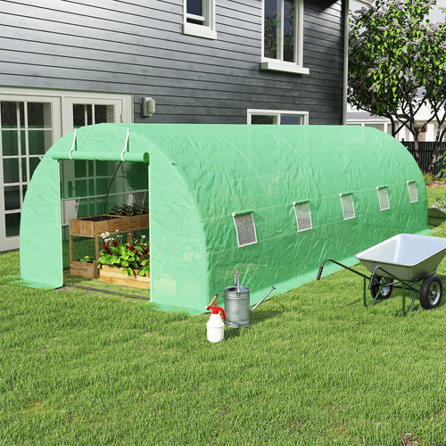 26' x 10' x 6.6' Walk in Tunnel Greenhouse, Steel Frame