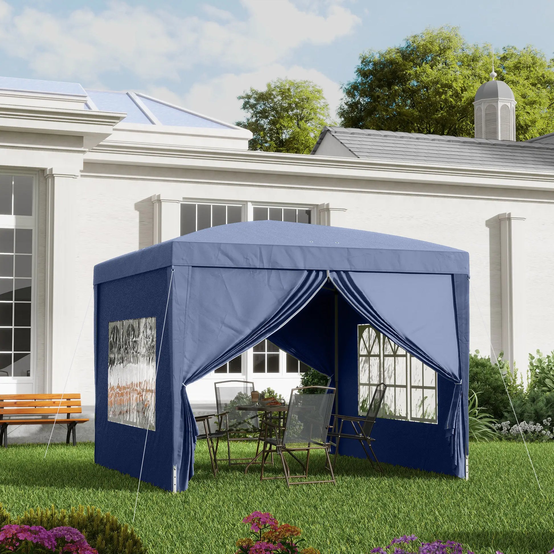 10'x10' Outdoor Pop Up Tent, Wedding Gazebo, Blue Pop Up Canopies at Gallery Canada