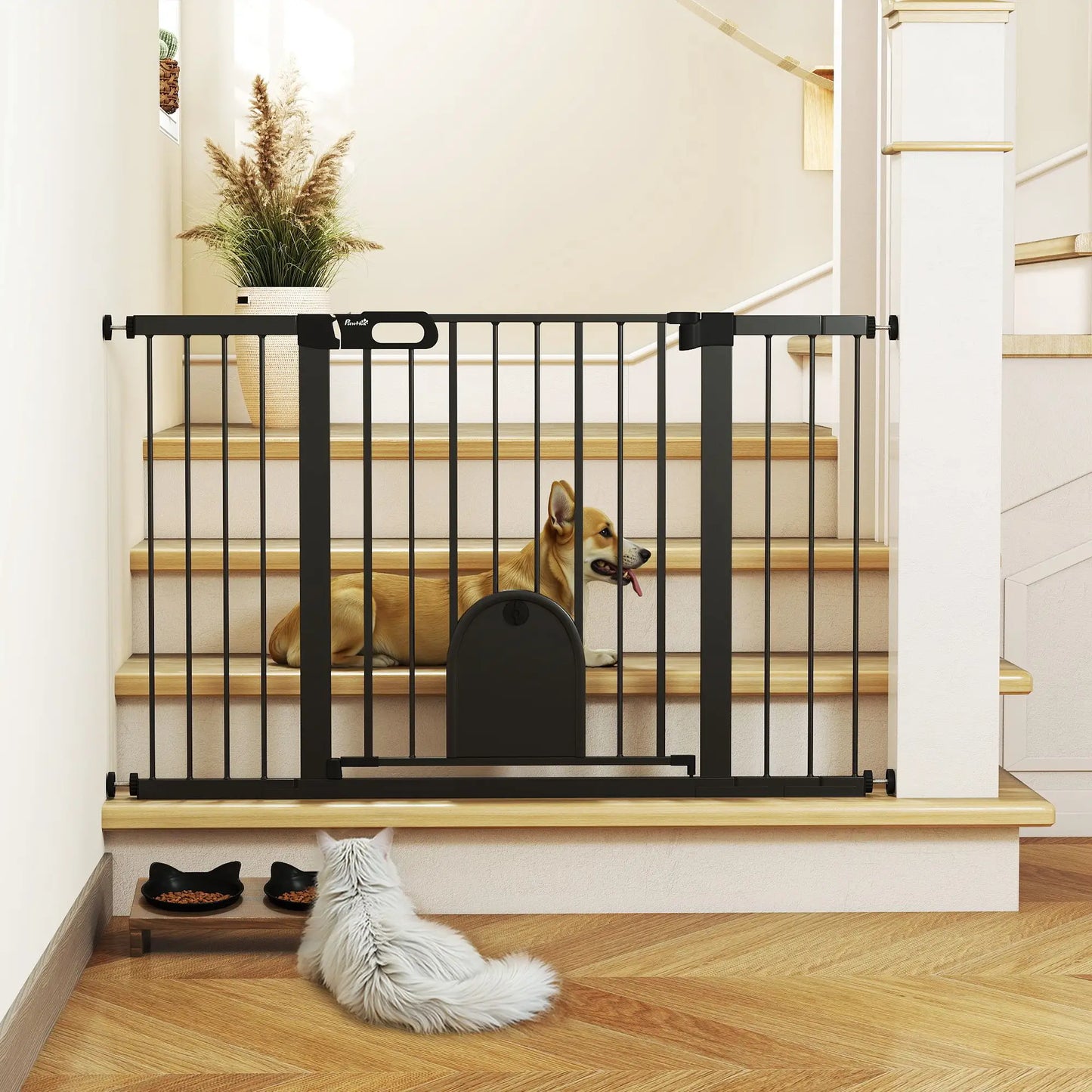 30"-52" Extra Wide Pet Gate, Small Door, 30"H, Black Houses, Kennels & Pens at Gallery Canada