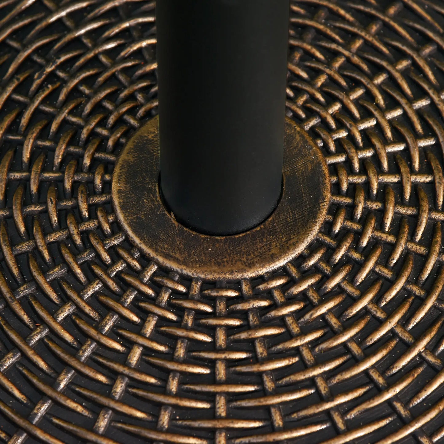 55 lbs 21" Heavy Duty Umbrella Base, Rattan Design, Bronze Umbrella Bases at Gallery Canada