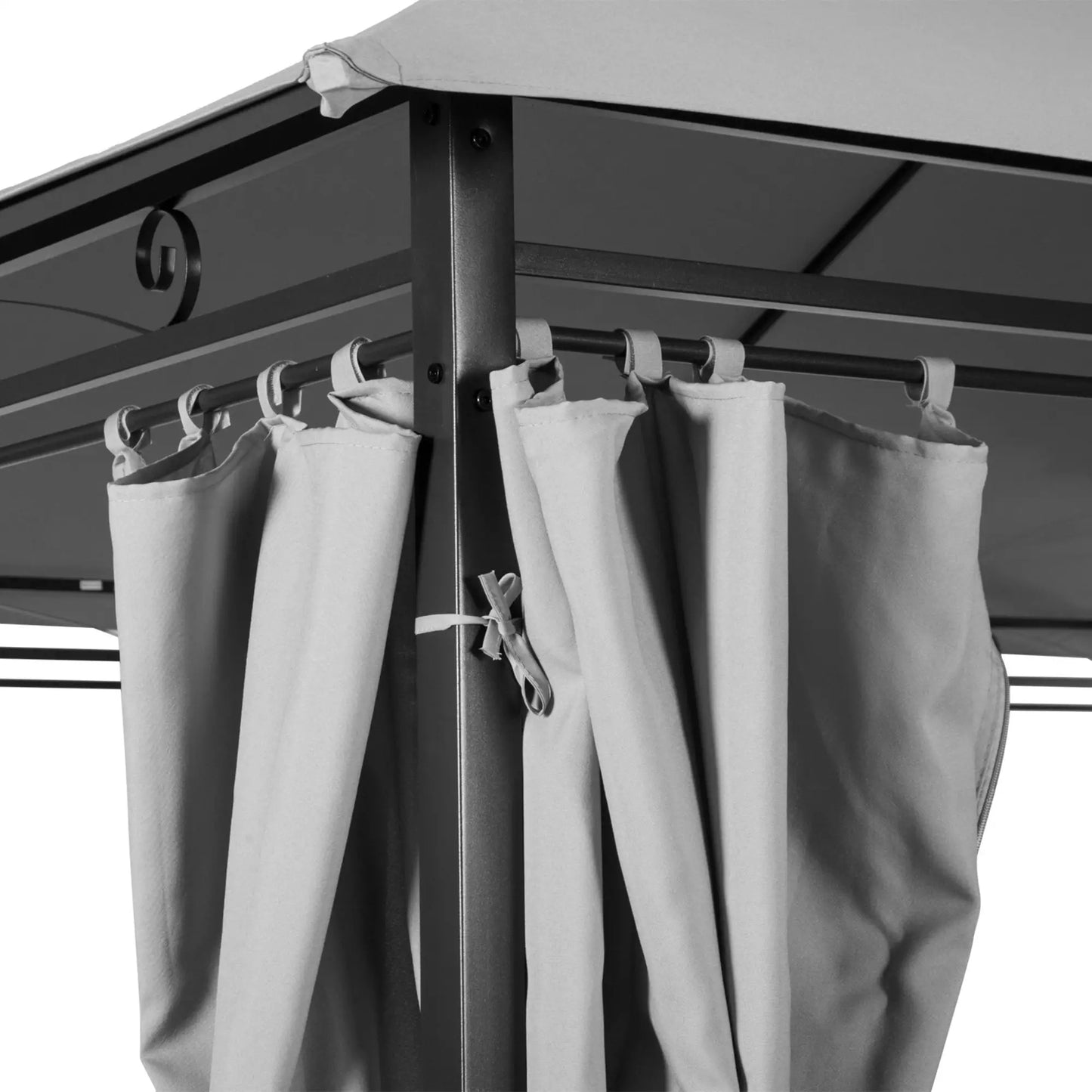 10' x 13' Patio Gazebo, 2-Tier Canopy with Curtains, Dark Grey Gazebos at Gallery Canada