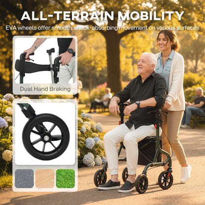 Foldable Rollator Walker With Seat, Adjustable Handles, Green Knee Walker & Wheelchair Ramps at Gallery Canada