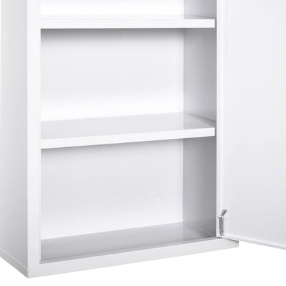 Wall Mount Medicine Cabinet, 3 Tier Steel, Lockable with 2 Keys, White Wall Mounted Cabinets at Gallery Canada