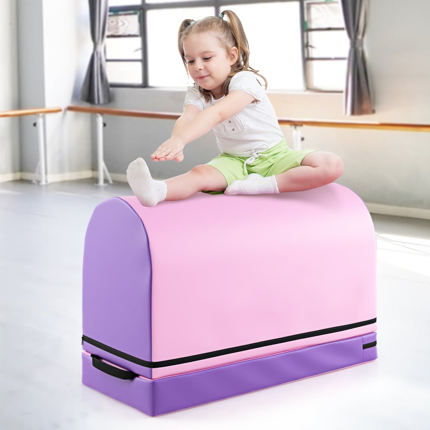 Gymnastics Vaulting Box with Detachable Mat Carrying Handle for Kids, Purple Sports at Gallery Canada