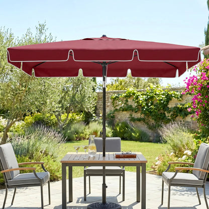 6.5x4ft Rectangle Tilt Adjustable Patio Umbrella, Red Sun Umbrellas at Gallery Canada
