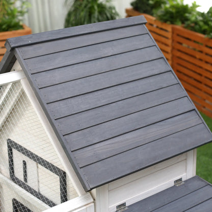 65" Wooden Chicken Coop, Rabbit Hutch with Nesting Box, Ramp Chicken Coops at Gallery Canada