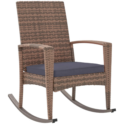 PE Rattan Rocking Chair, Garden Glider, Wicker Patio Chair, Dark Blue Outdoor Rocking Chairs at Gallery Canada