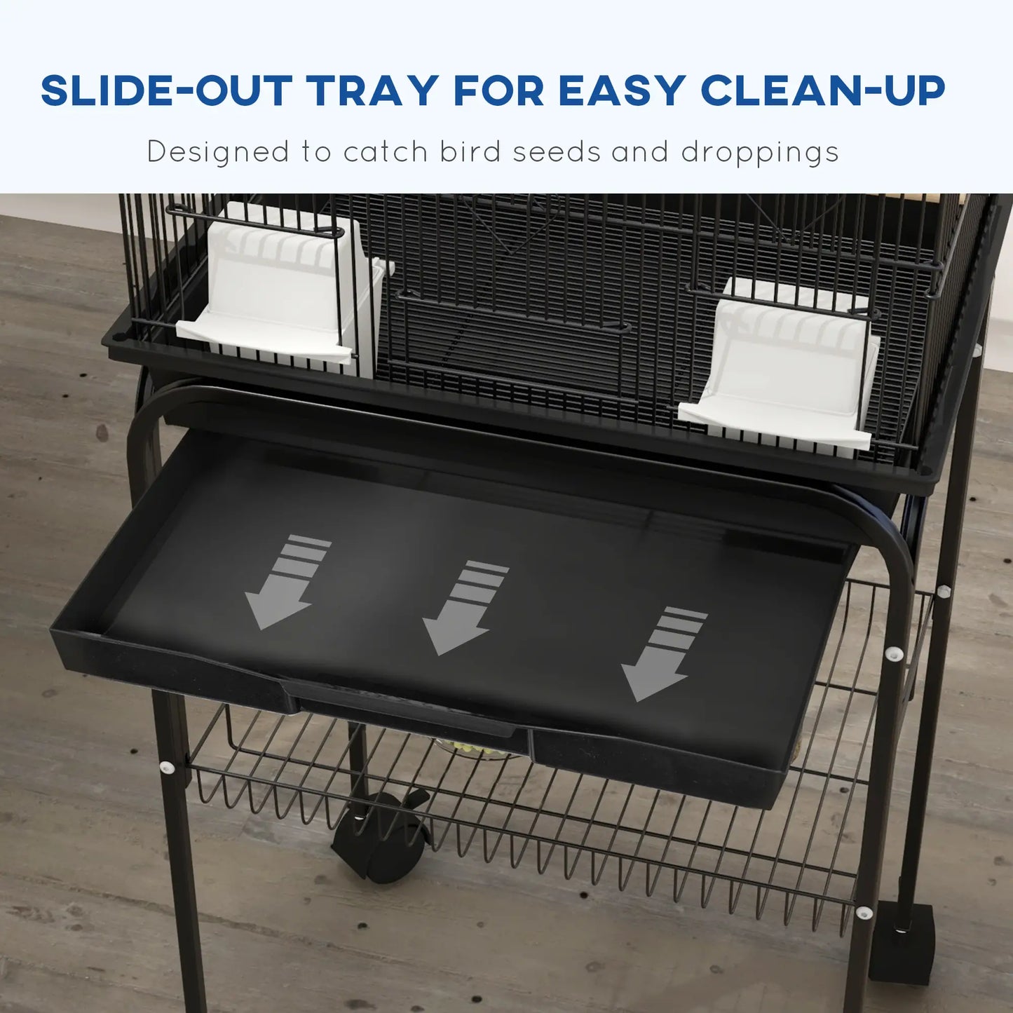 48" Bird Cage with Perch, Swing, Food Container, Slide-out Tray Bird Cages at Gallery Canada