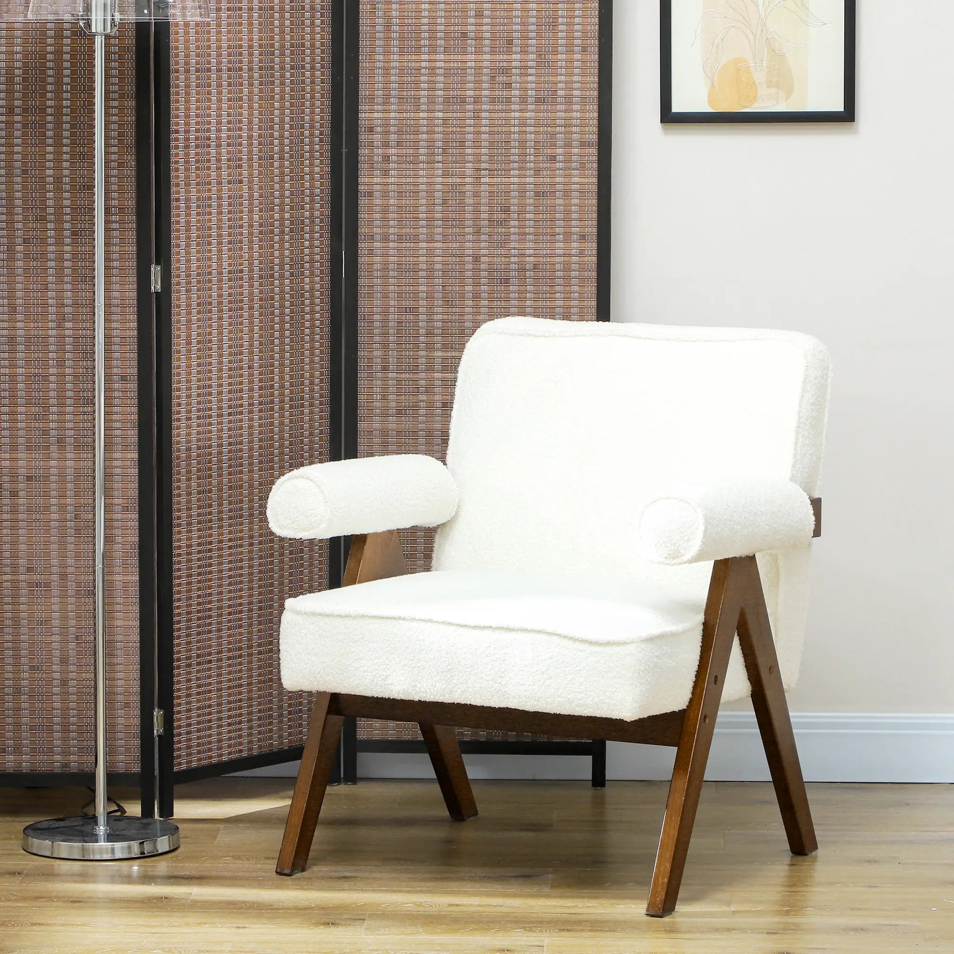 Cashmere Accent Chair, Wide Seat, Soft Padded Armrests, Cream White Accent Chairs at Gallery Canada