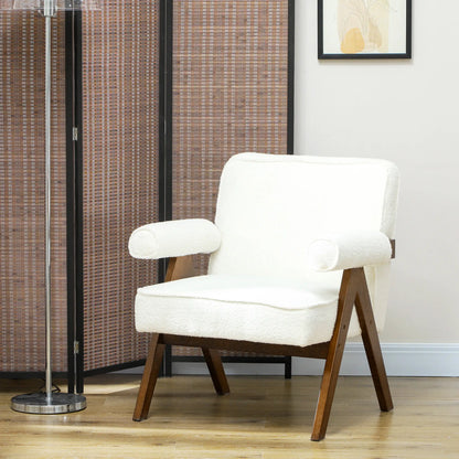 Cashmere Accent Chair, Wide Seat, Soft Padded Armrests, Cream White Accent Chairs at Gallery Canada