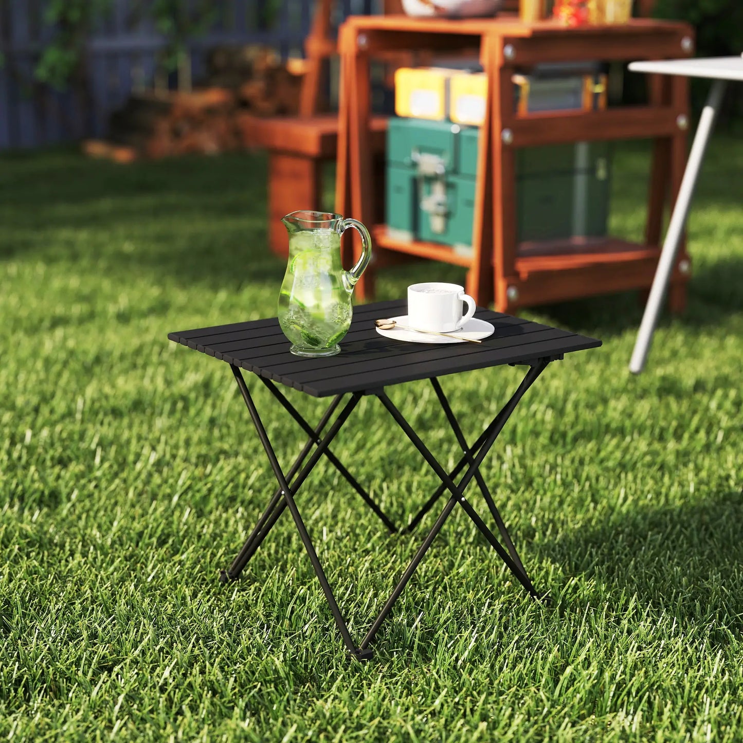 Folding Camping Table, Portable Picnic Table with Carry Bag, Black Picnic Tables & Camping Chairs at Gallery Canada